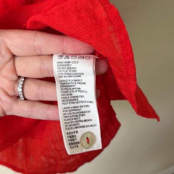 Cleobella | Women's Boho Flowy 100% Organic Cotton Rylan Top Size Small Red - Picture 11 of 12